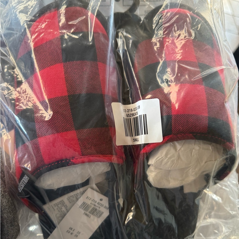 Red and Black Plaid Slippers
